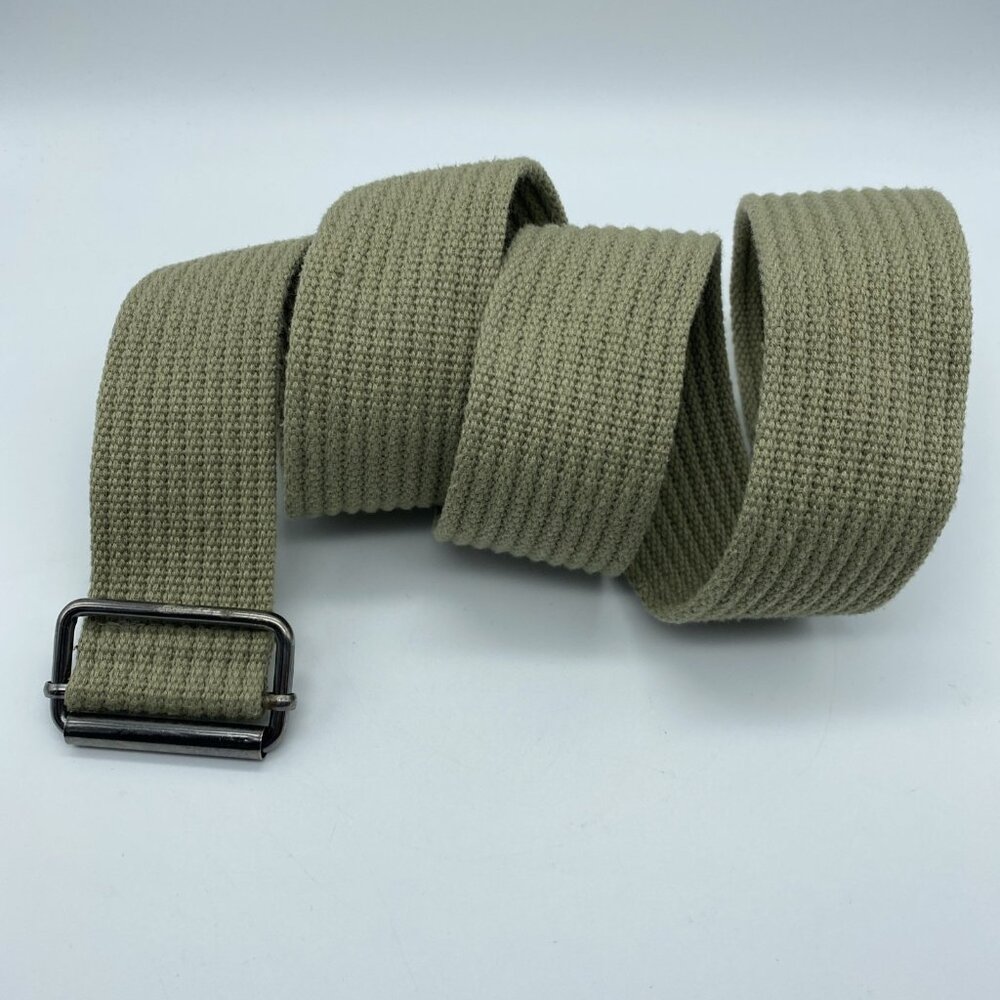 Unbranded Green Khaki Slip Thru Adjustable Belt Men's Size L End to End 41"